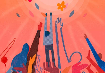 hands reaching the sun